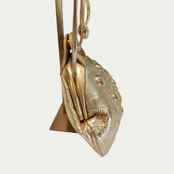 Splendid Metallic Gold Crossbody Bag EUC - Picture 2 of 15